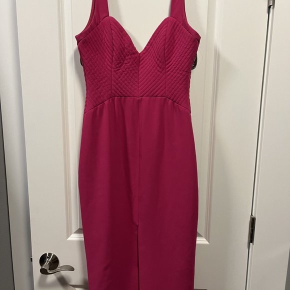Nicholas Quilted MIDI Dress Pink US Size 4 - Picture 7 of 8